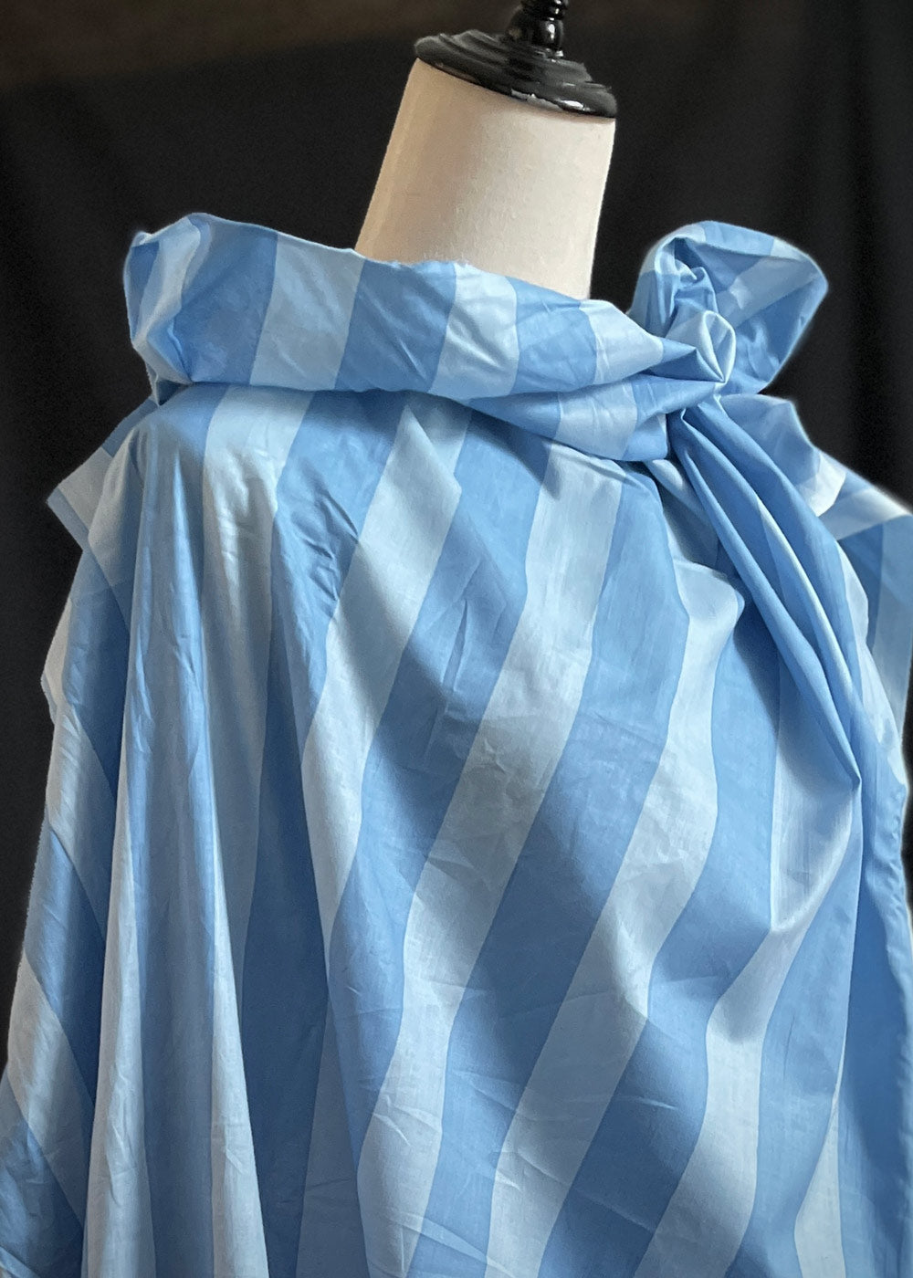 Hand Printed Cotton - Barbapapa Stripe, Blue Pop