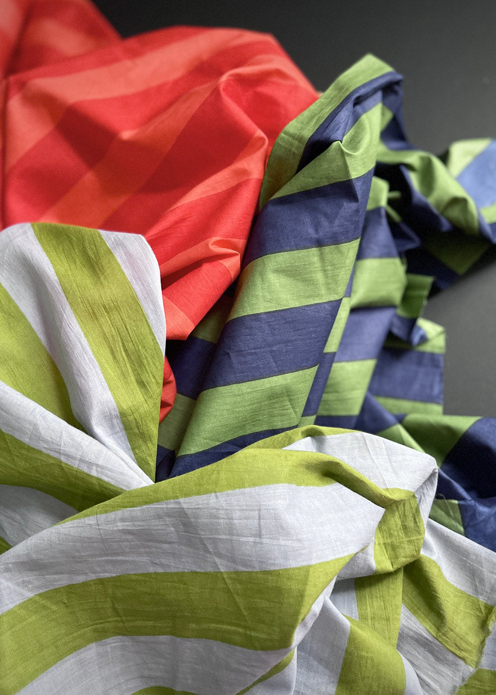 Hand Printed Cotton - Barbapapa Stripe, Ring Master