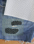 Sashiko Hitomezashi Inspired Mending Stick and Stitch Patterns