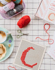 Pegboard Cross Stitch Letter Kit. Red