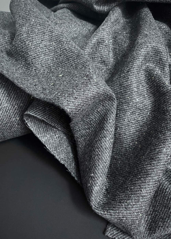 Charcoal Twill Wool Fabric