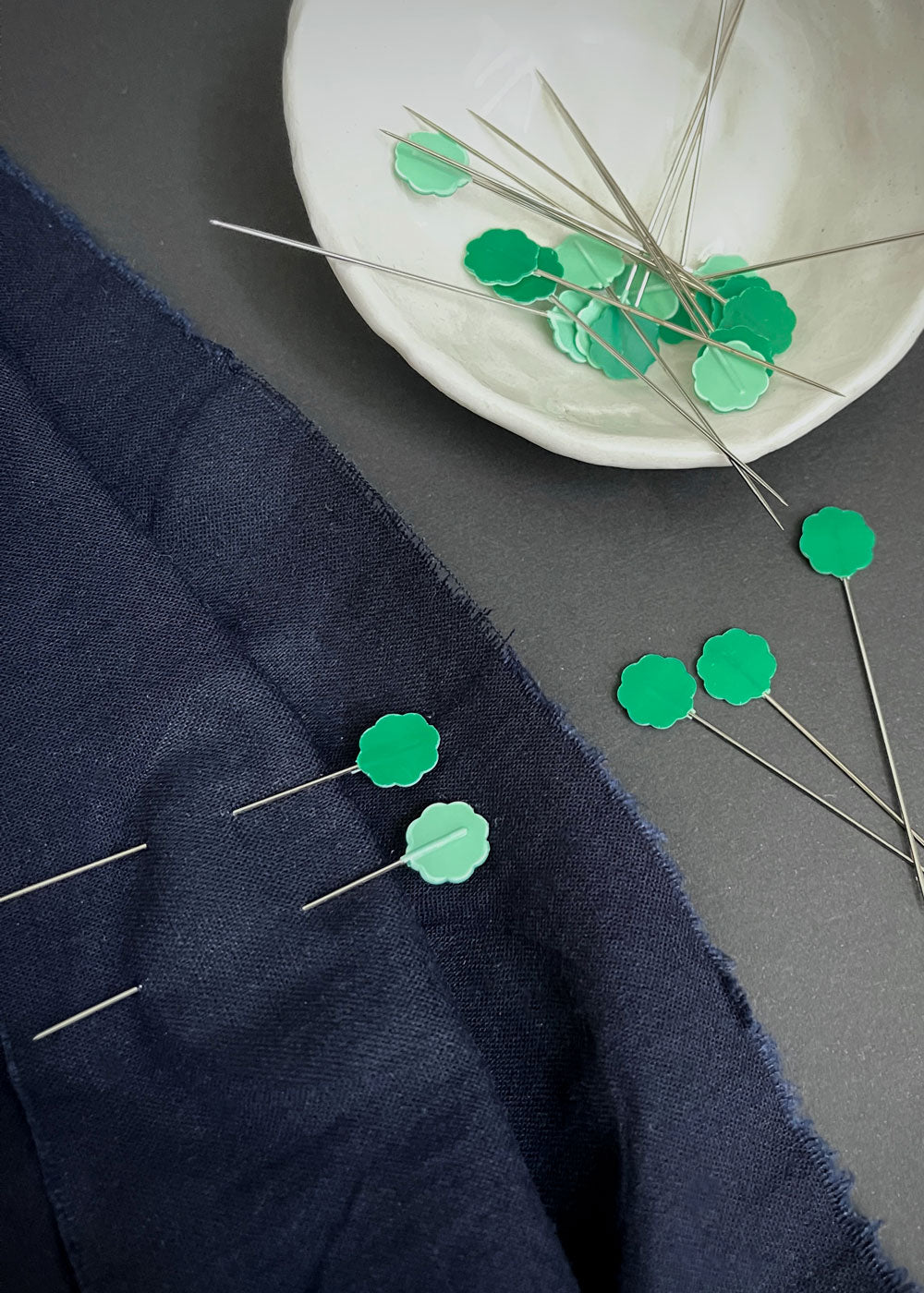 Clover Flower Head Pins - Heavy Weight Fabrics