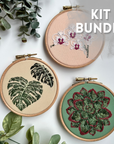 Fabulous Flora 3 Mini Kit Bundle - Embroidery Hoop Kit, Nest Embirdery