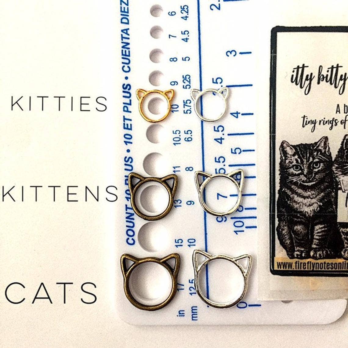 Mixed Meows Cat Stitch Marker Set
