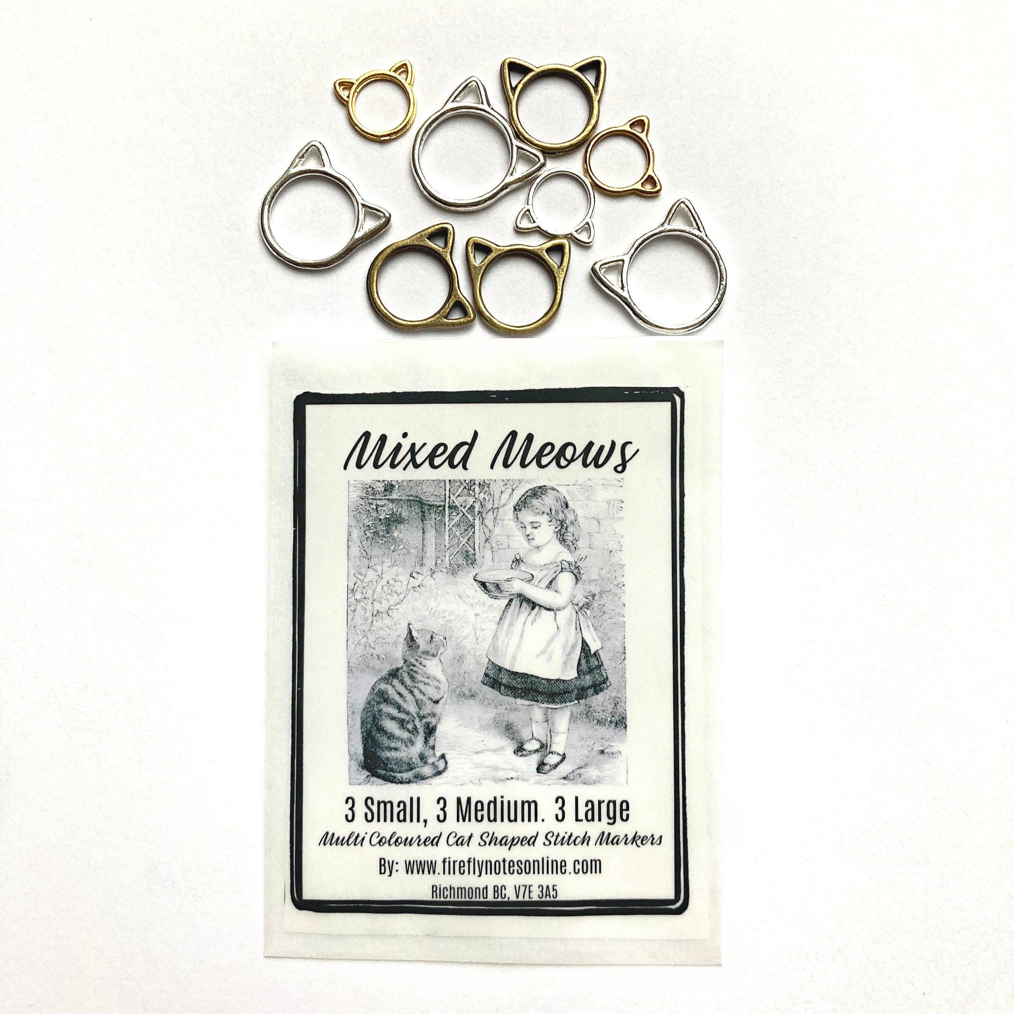 Mixed Meows Cat Stitch Marker Set