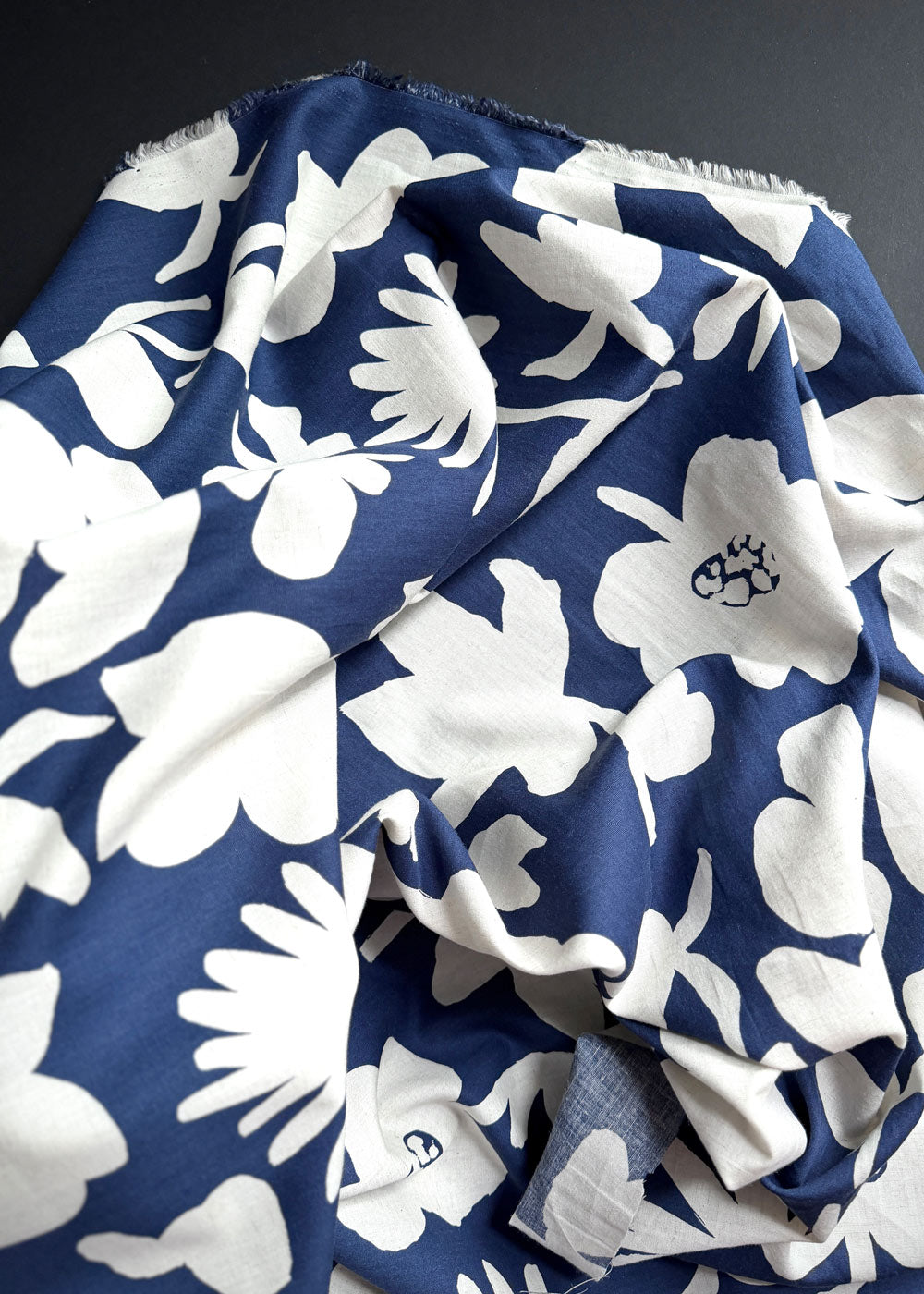 Floral Cutout Blue, Japanese Cotton Linen Fabric – Miss Maude