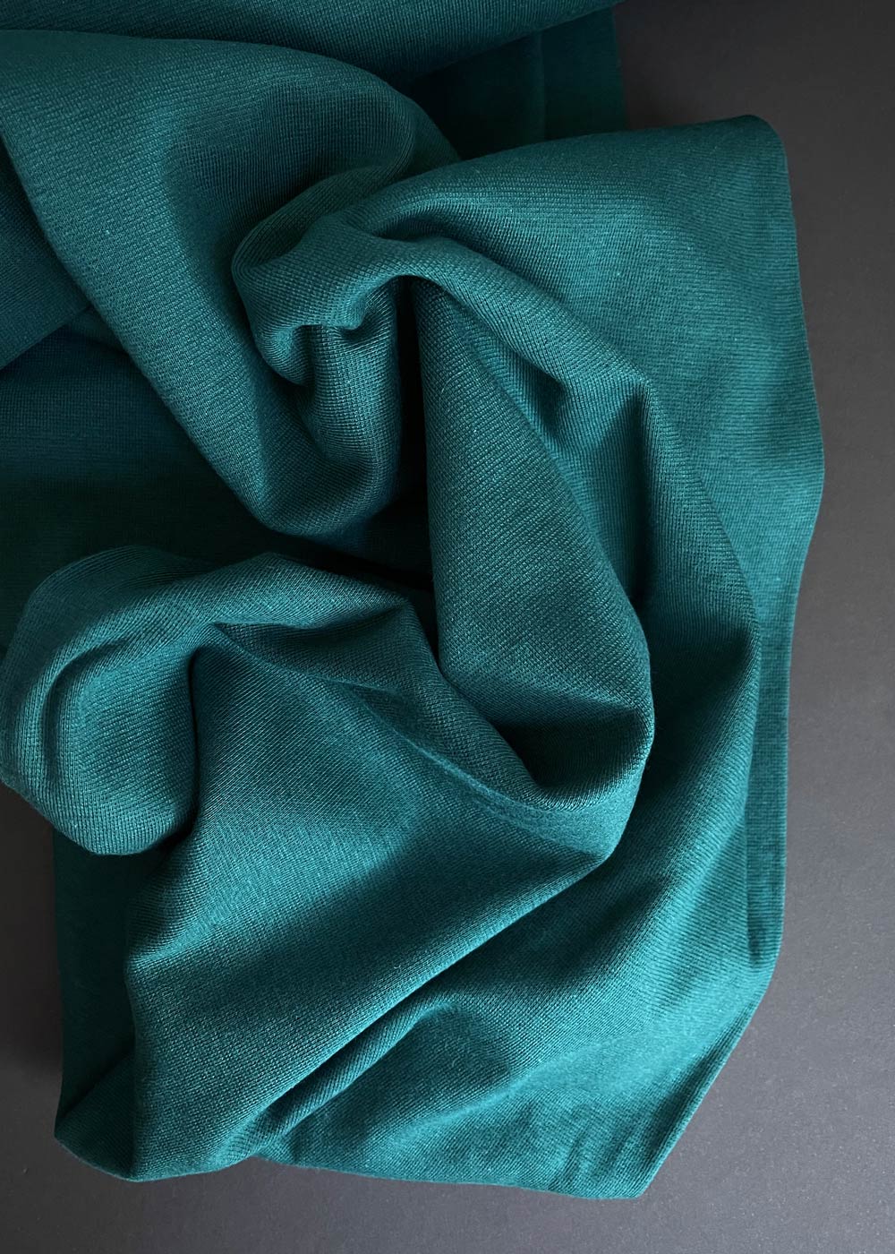 Go To Organics Cotton Ribbing, Dark Teal Miss Maude