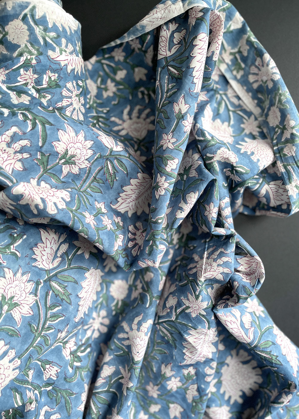 Hand Printed Cotton - Jolie Azure