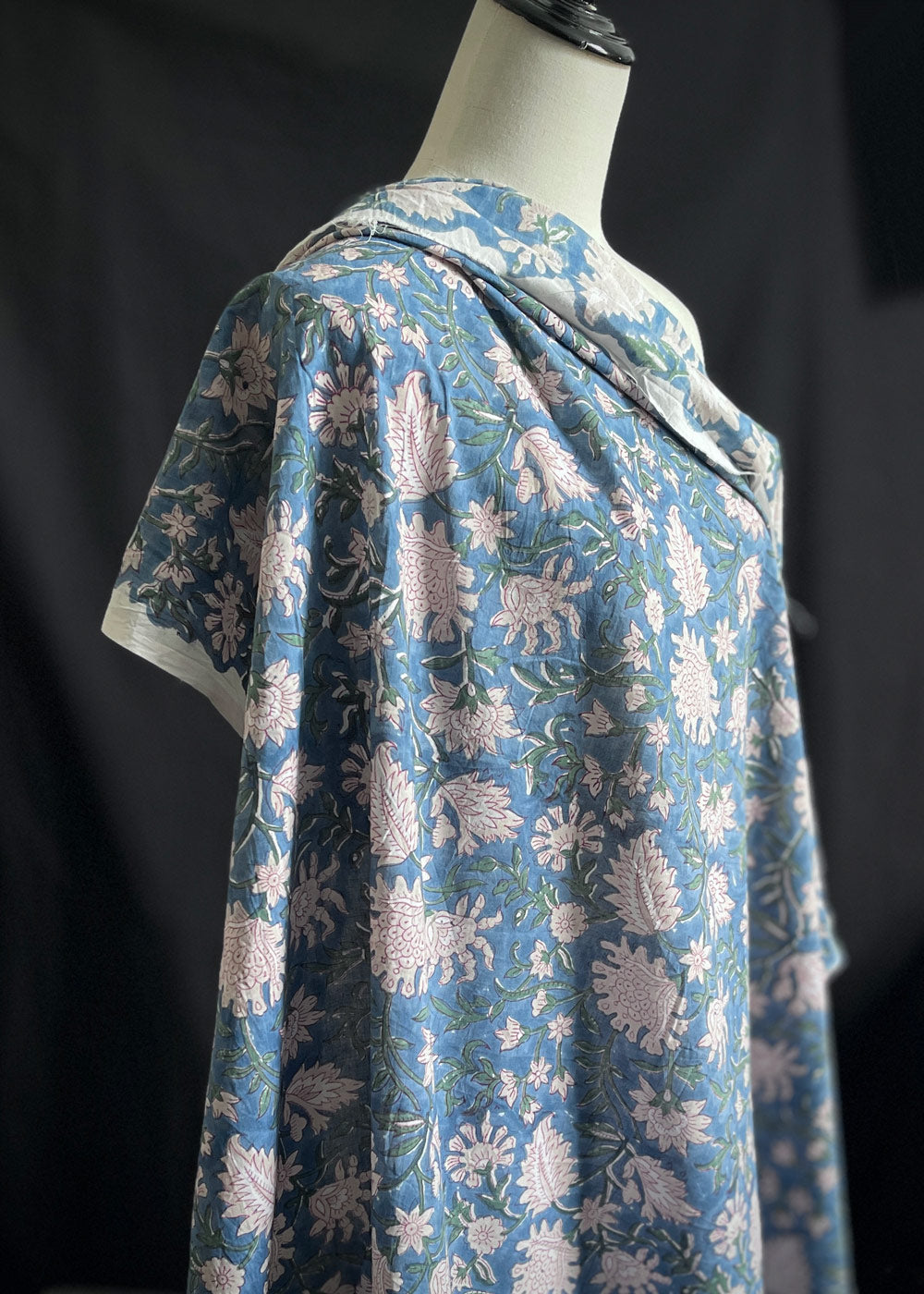 Hand Printed Cotton - Jolie Azure