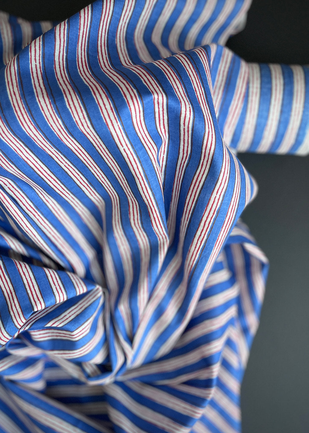 Hand Printed Cotton - Candy Stripe, Bubblegum