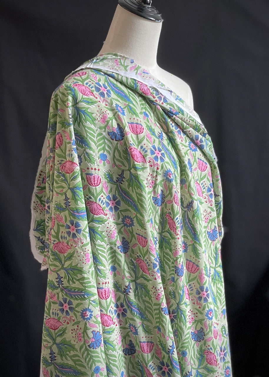Hand Printed Cotton - Nigella