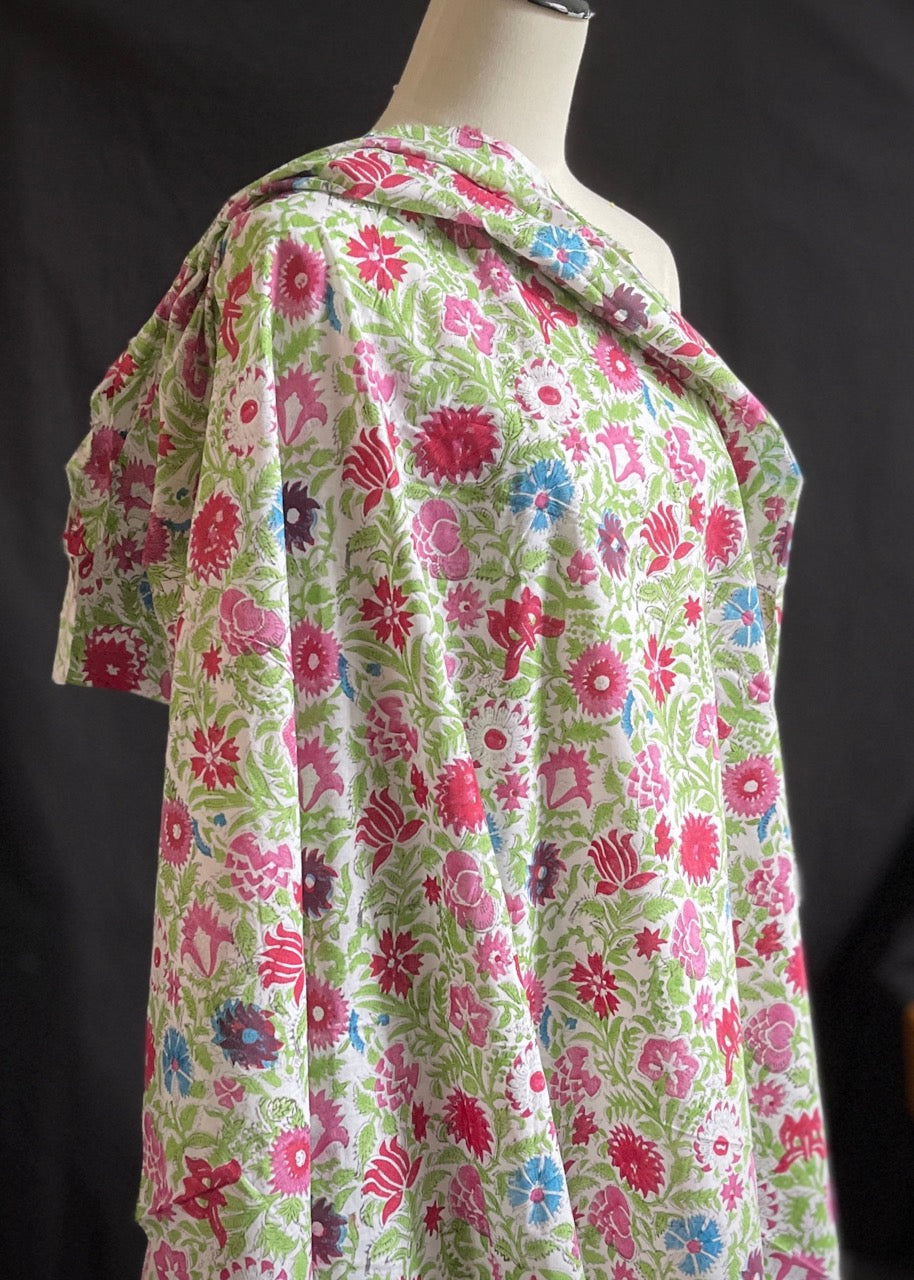 Hand Printed Cotton - Ma Vie En Rose