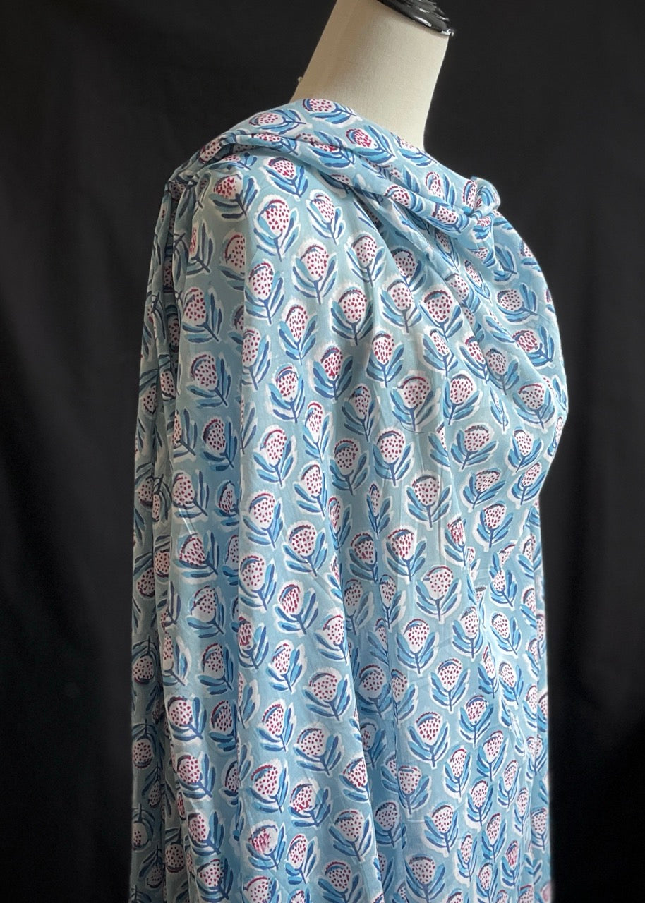 Hand Printed Cotton - Protea