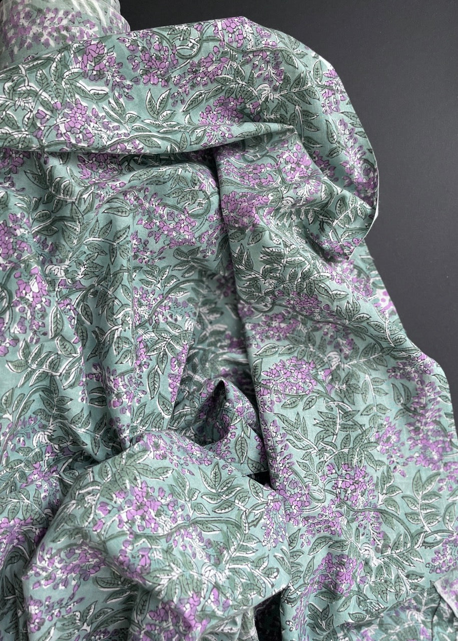 Hand Printed Cotton - Lilac