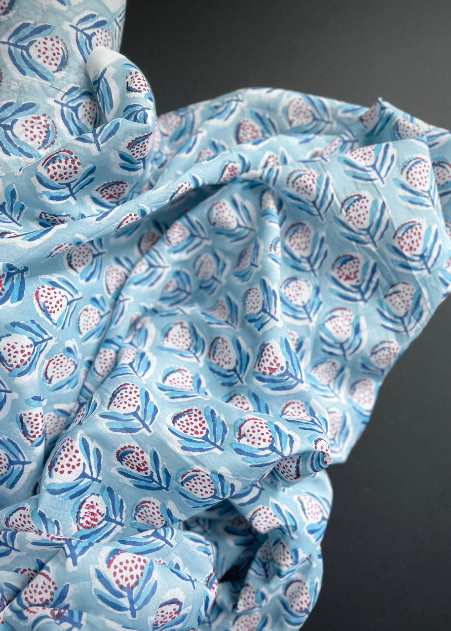 Hand Printed Cotton - Protea