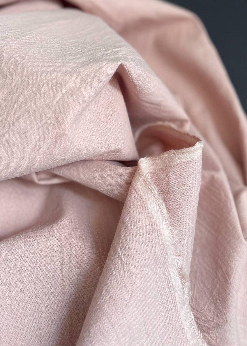 ✂️Linen Cotton Crinkle Canvas, Soft Pink – Miss Maude