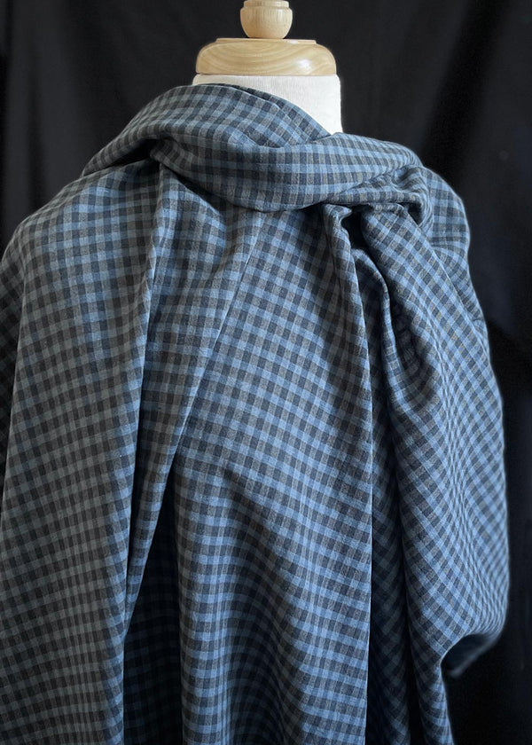 Jude Gingham Check, Night. Laundered Cotton Linen
