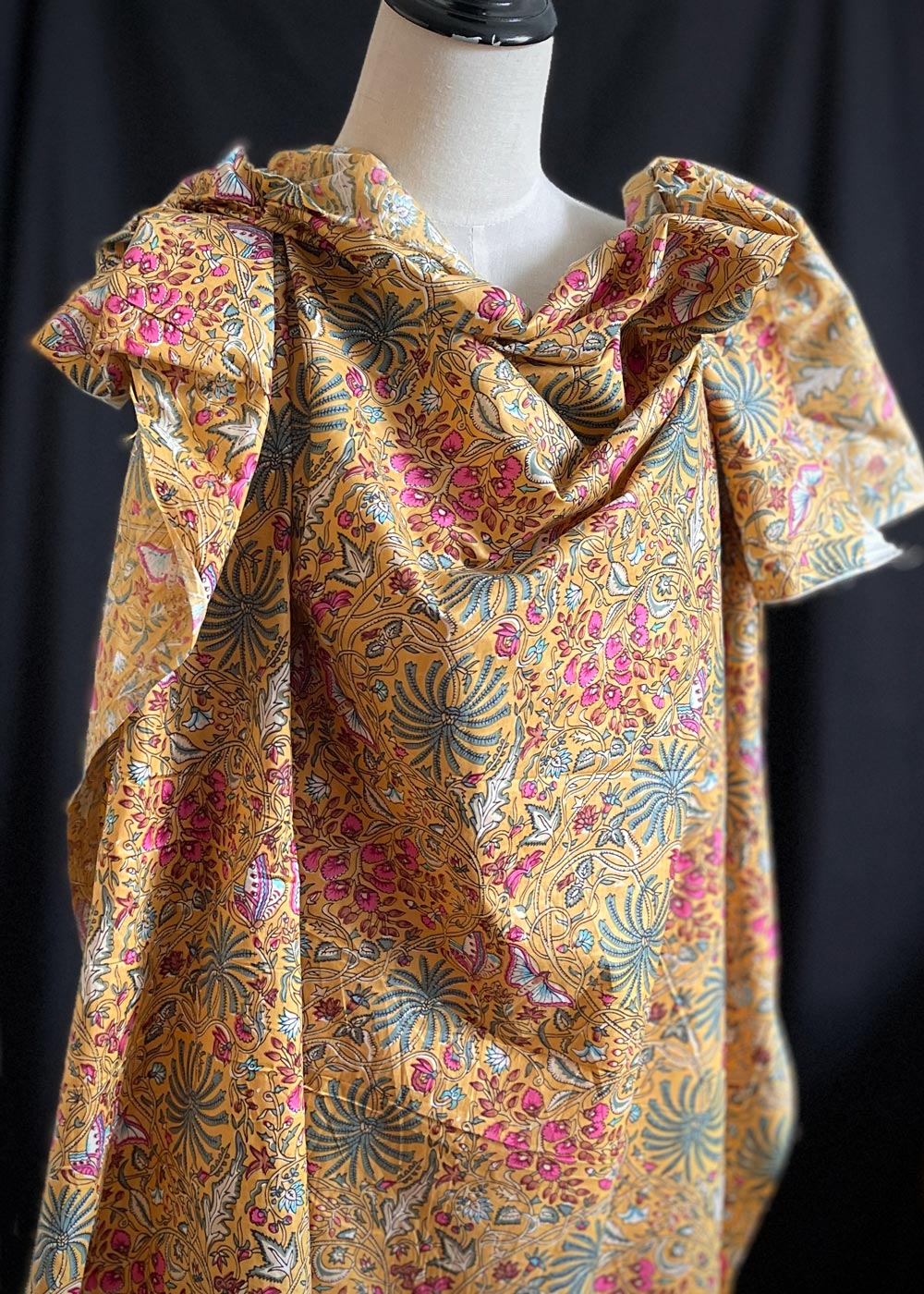 Hand Printed Cotton - Palmier Gold