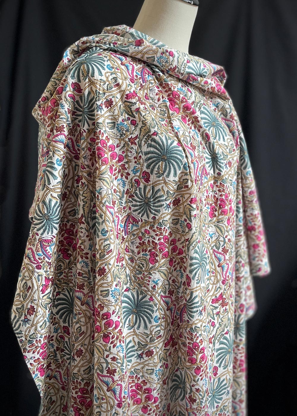 Hand Printed Cotton - Palmier White