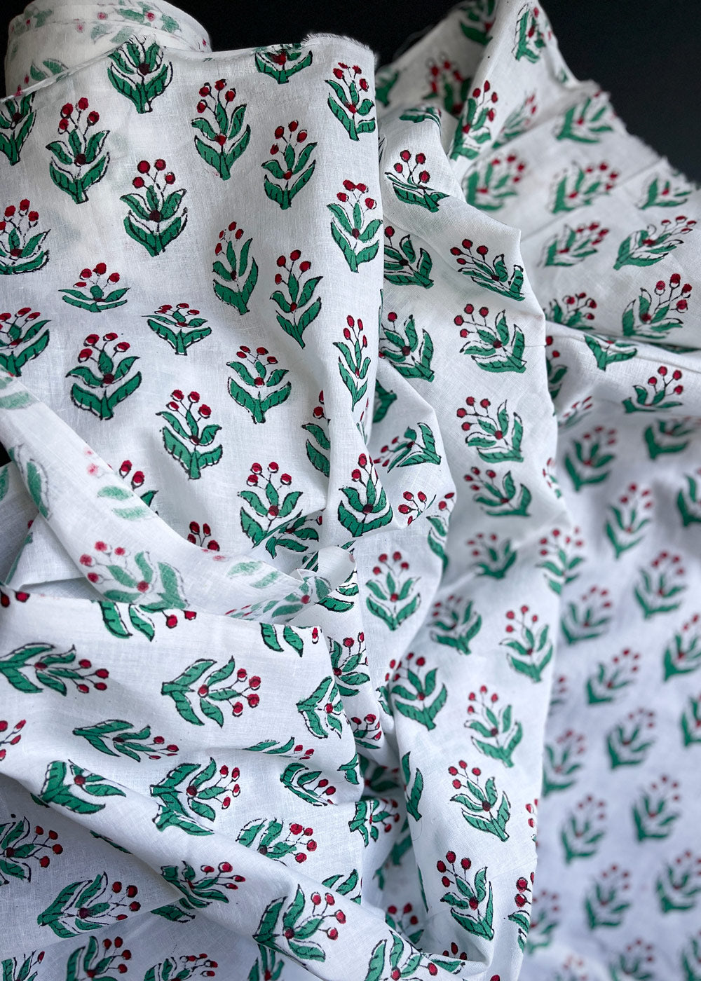 Hand Printed Cotton - Peppercorn