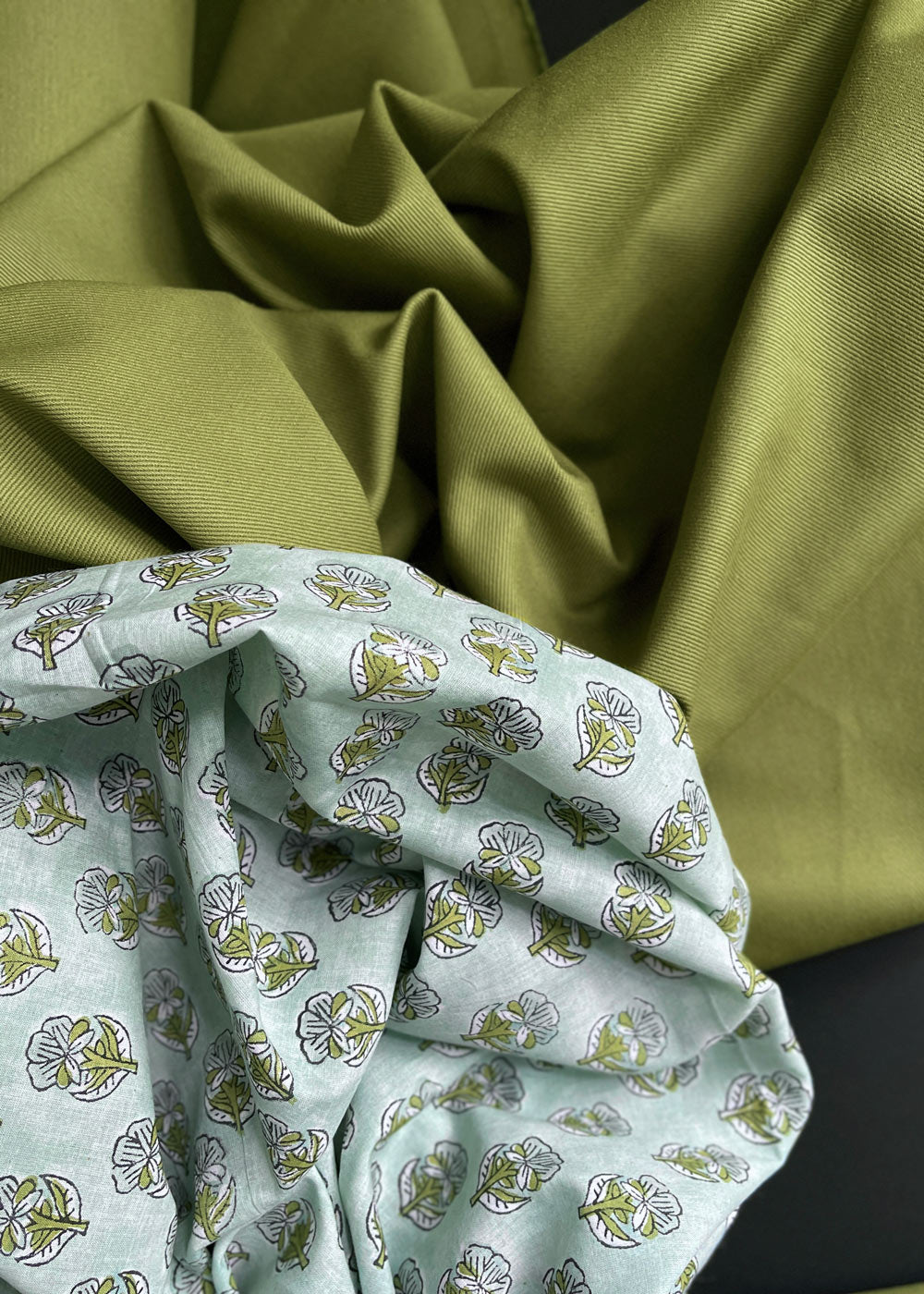 10.5oz Cotton Bull Denim, Pistachio