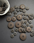 Recycled Hemp Button - Bitter Chocolate