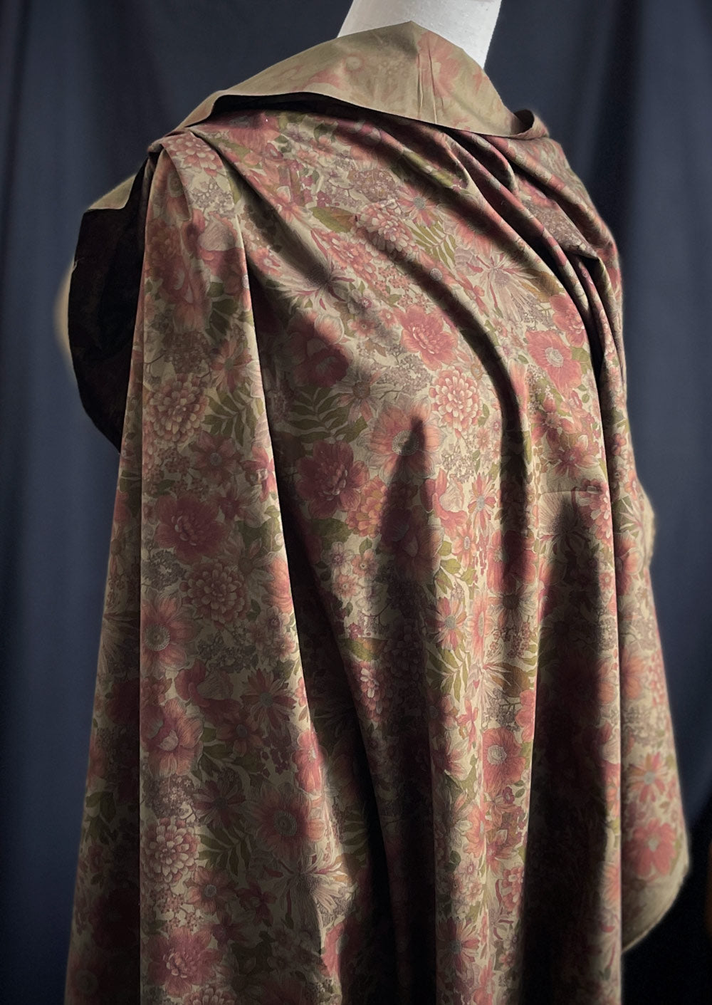 Stella Floral, Earth. Cotton Poplin Fabric