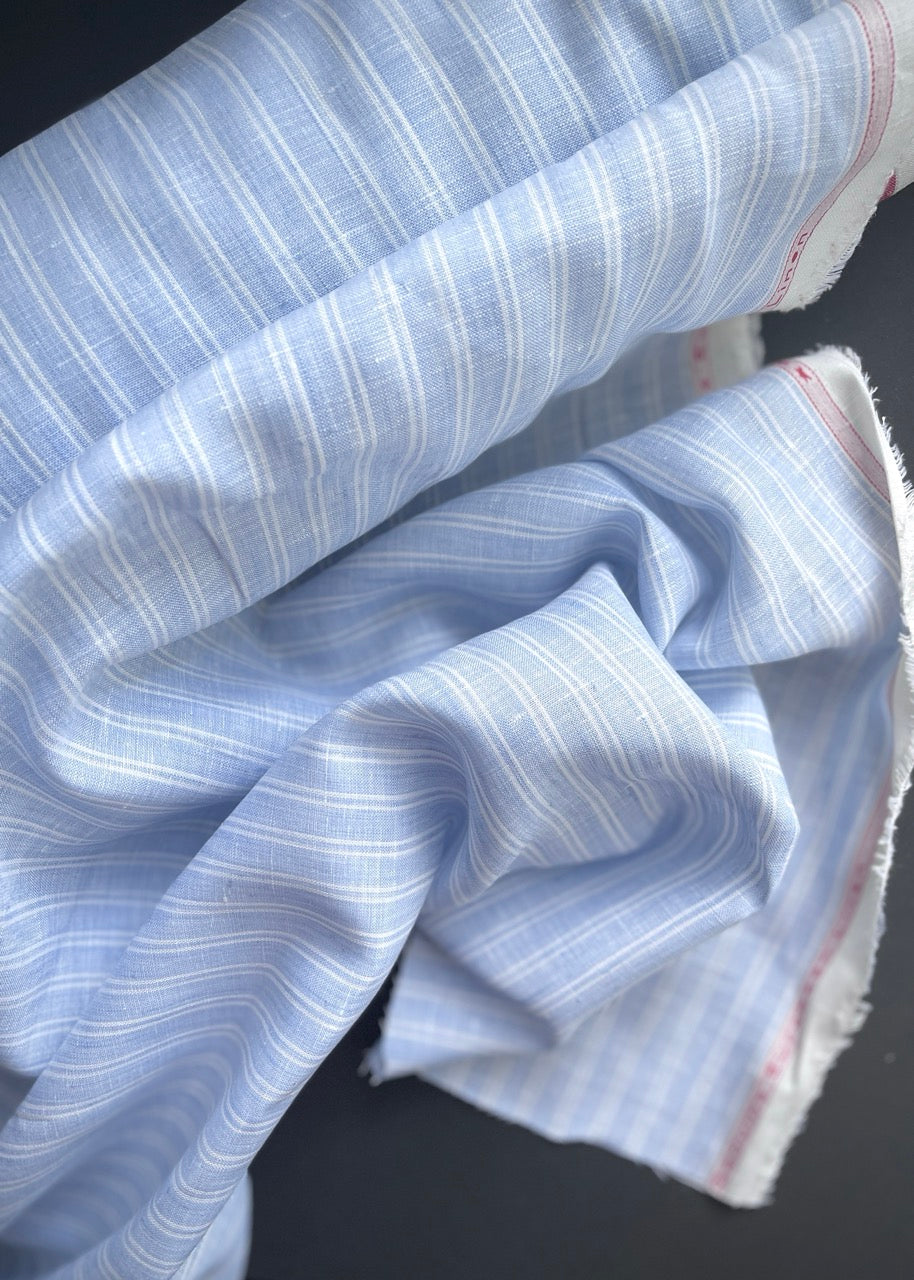 European Linen - Sunday Stripe, Blue