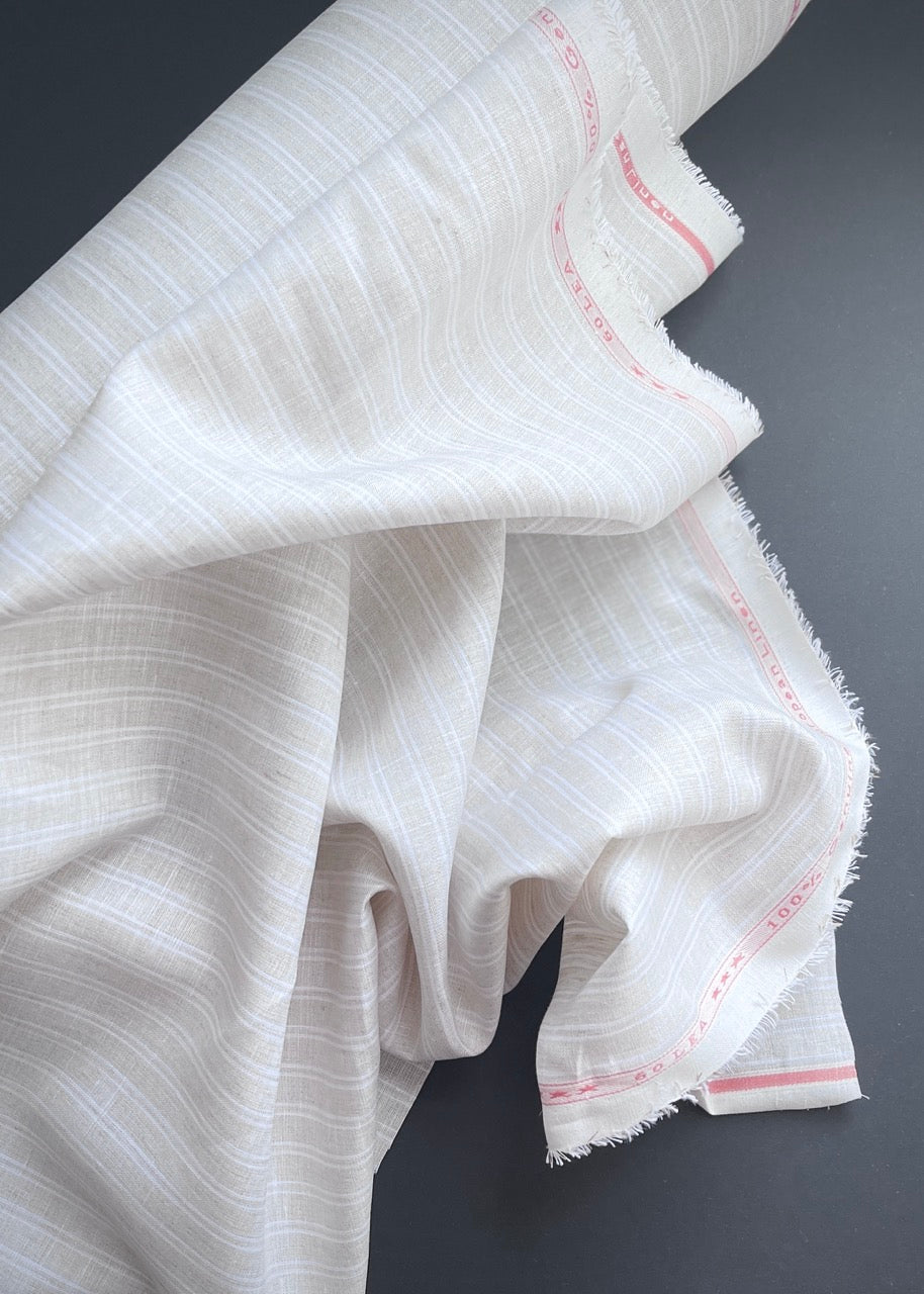 European Linen - Sunday Stripe, Sand