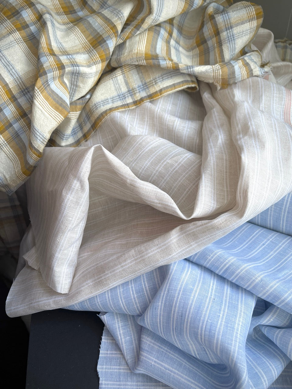 European Linen - Sunday Stripe, Blue