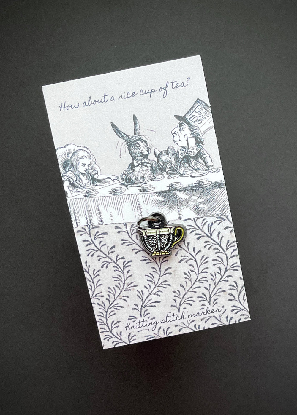 Teacup Stitch Marker – Mad Hatter’s Tea Party Edition