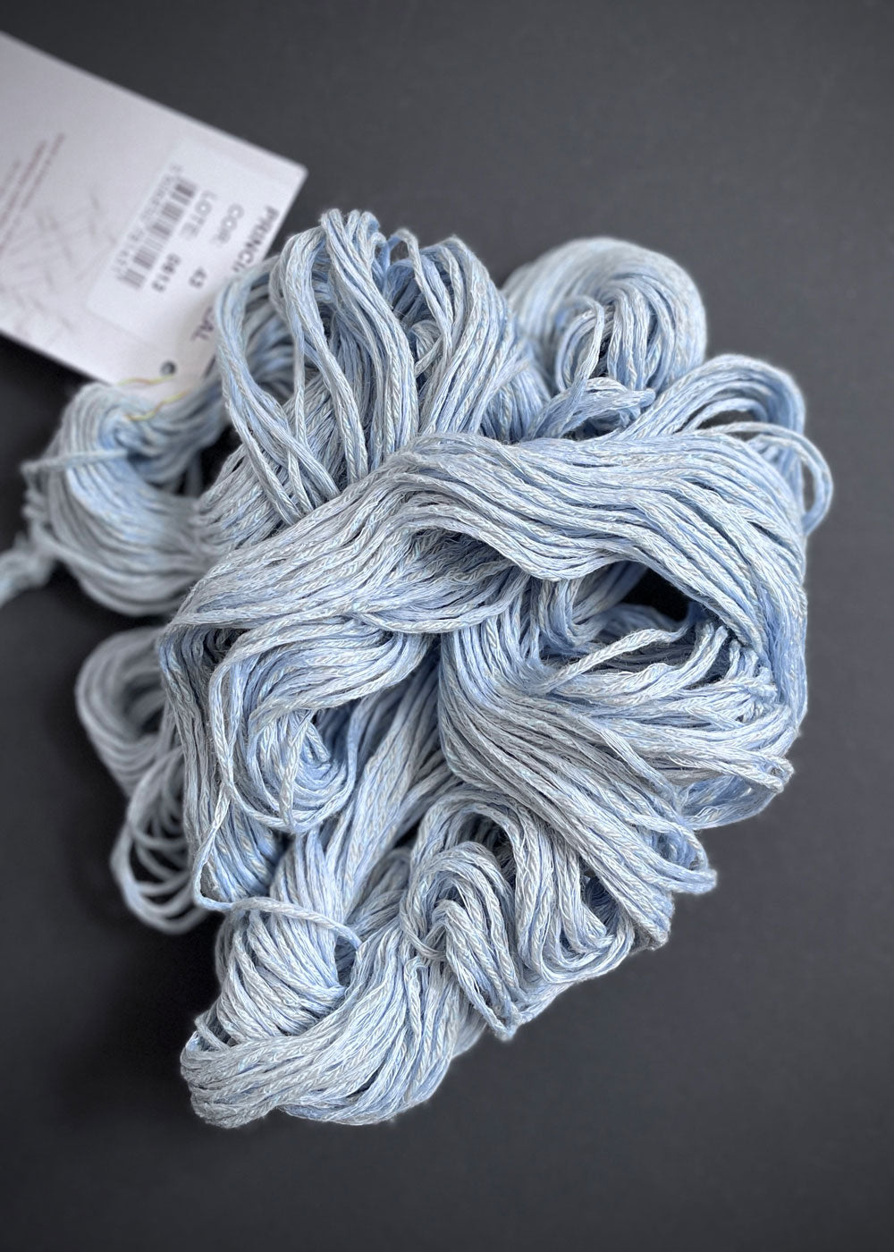 Rosários Principe Real, Linen Cotton Silk Yarn. Washed Blue (43) Miss