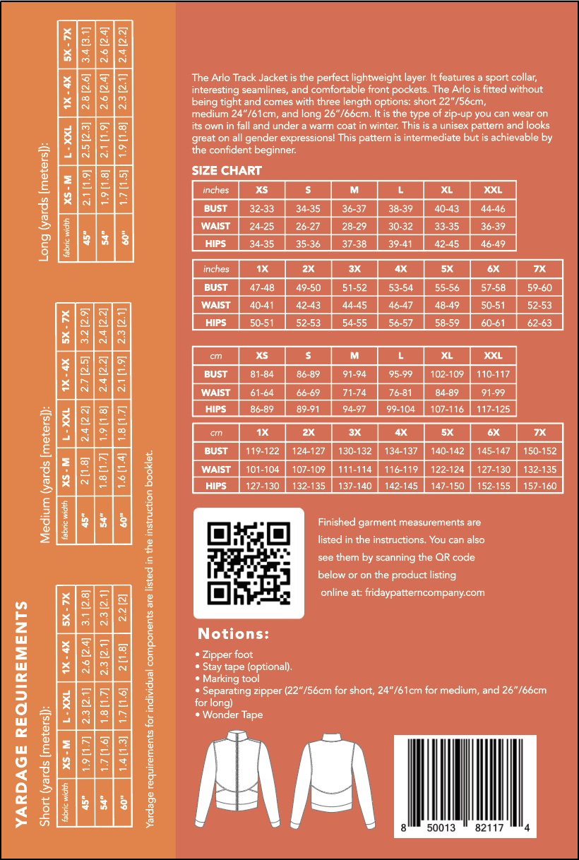 Friday Pattern Company - Arlo Track Jacket