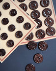 Vintage Buttons, Rosette Marble Brown. two sizes
