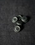 Cotton Button 15mm - Garden Slate