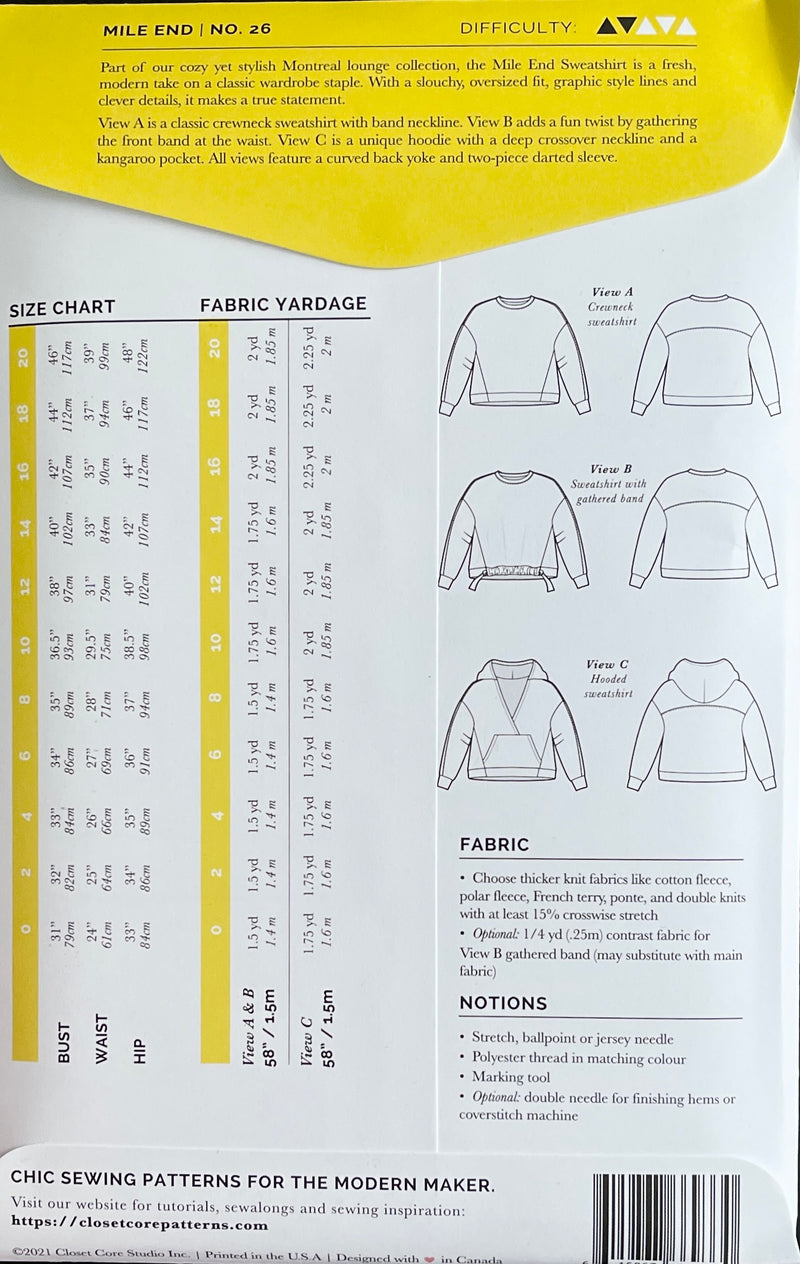 Closet Core Patterns Mile End Sweatshirt
