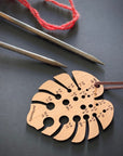Monstera Wooden Knitting Needle Gauge