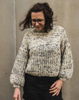 White Sheep Sweater, Ruke Knit. Print Knitting Pattern