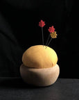Tulip Cherry Wood Pin Cushion - Yellow. Nanohana-iro