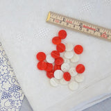 Vintage Deco Glass Buttons - Red