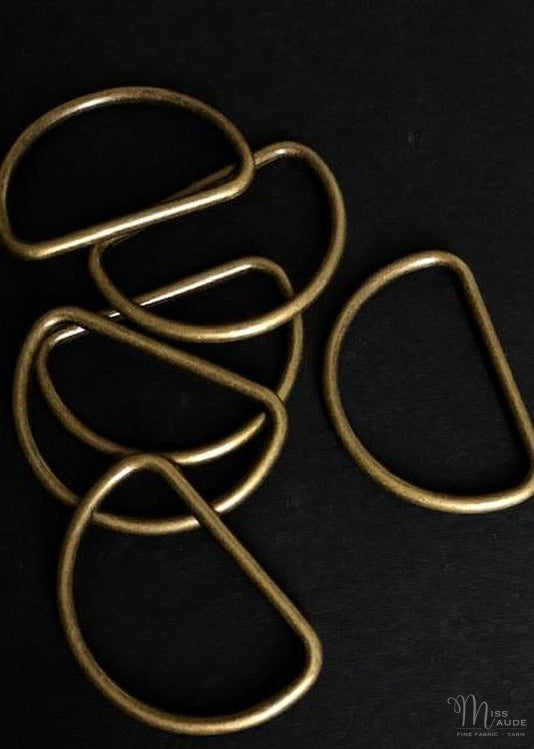Antique Brass D Ring - 1.5 inch / 38mm