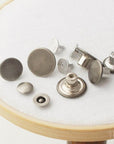 Jeans Buttons - pack of 5. Antique Nickel. 17mm or 14mm