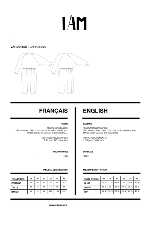 I Am Patterns, Cassiopee Dress