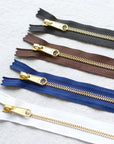YKK Heavy Duty, Brass Long Pull, Closed End Zip - 20cm