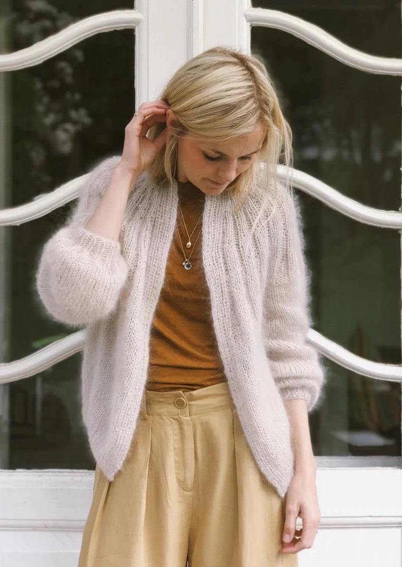 Sunday Cardigan Mohair Petite Knit. Knitting Pattern Miss Maude