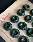 Vintage Buttons. Marbled Dark Green 24mm