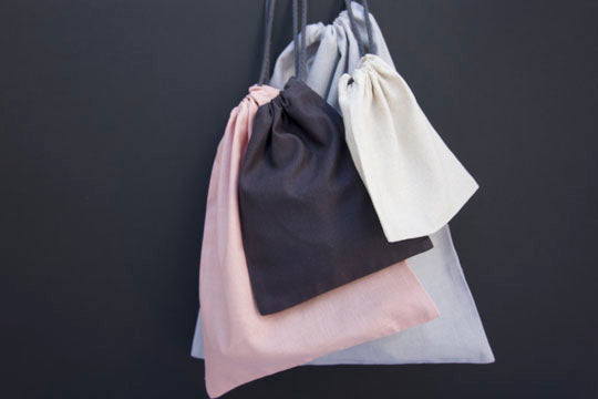 Sewing Tutorial - Simple Linen Drawstring Bag