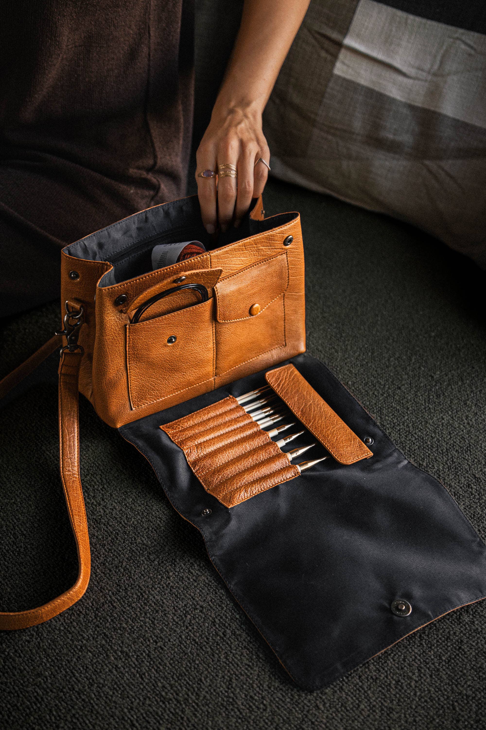 Muud Leather Storage and Project Bags