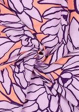 Inked Bouquet Peach and Lilac, Ecovero Viscose