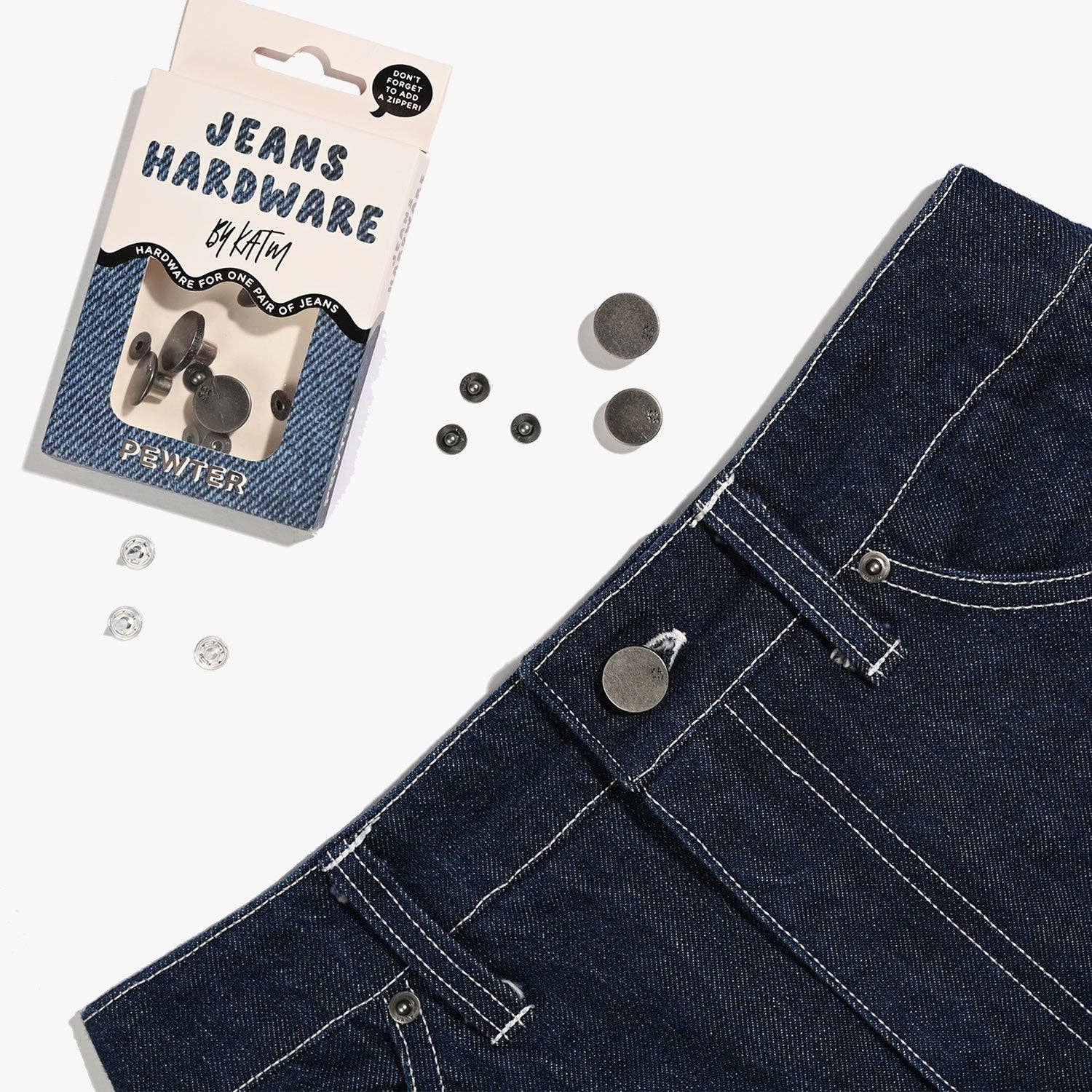 Jeans Hardware Kit | Pewter